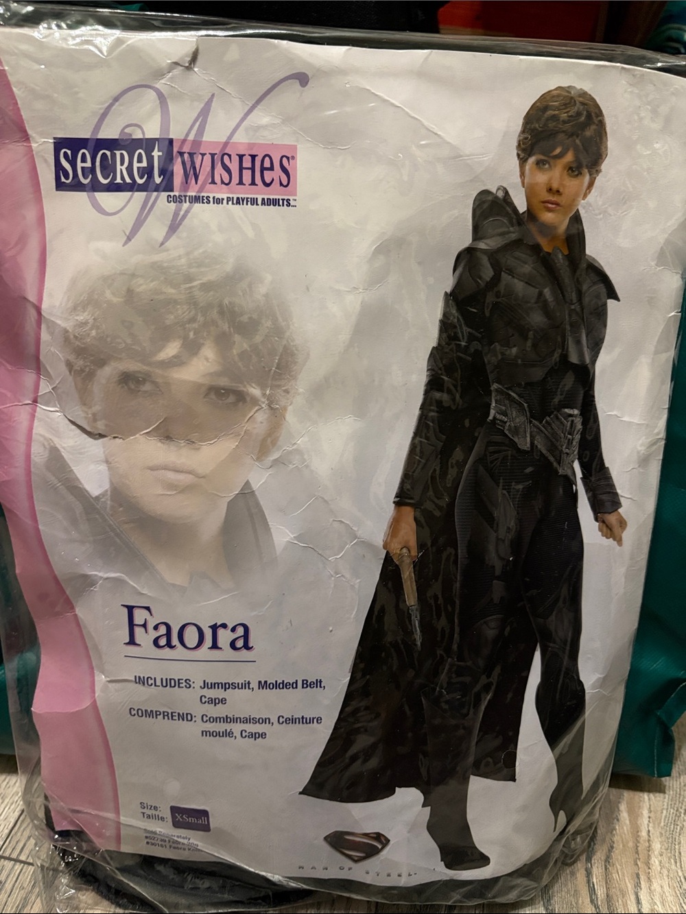 Faora Women's Black Cape Coat Costume Jacket